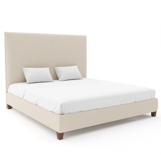 king bed with upholstered headboard